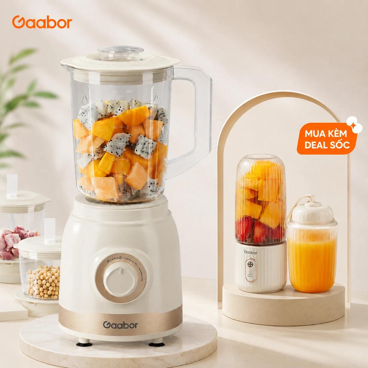 Bộ máy xay thực phẩm 3 cối JM-16M01A hiệu Gaabor (màu kem)